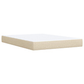 Łóżko z funkcją przechowywania LED z materacem kremowy