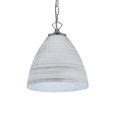 scordia lampa wisząca chromowa klosz biały+srebrny