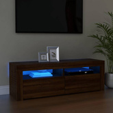 vidaXL Szafka pod TV z oświetleniem LED, brązowy dąb, 120x35x40 cm model standard