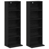 Kabinet na płyty CD 2 szt. Czarny dąb 33 x 23,5 x 97,5 cm