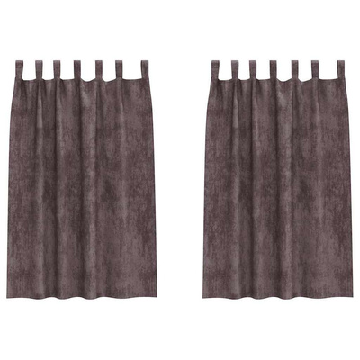 Zasłony z weluru z zasłonami 2 pcs Brązowy 175 x 140 cm Aksamit