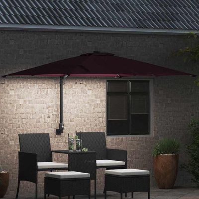 Parasolka ogrodowa Bordeaux Czerwony 248,5 x 247,5 x 160 cm
