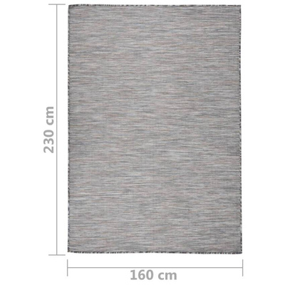 vidaXL Dywan zewnętrzny o płaskim splocie 160x230cm, brązowo-niebieski