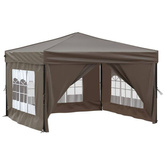 vidaXL Składany namiot imprezowy ze ściankami, taupe, 3x3 m
