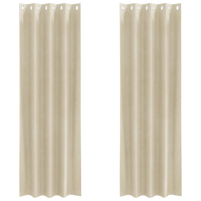 Zasłony zaciemniające 2 pcs Kremowy 140 x 245 cm Aksamit