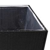 vidaXL Donica ogrodowa, czarna, 157x80x80 cm, rattan PE