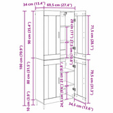 Highboard 2 szt. Stare drewno 69,5 x 34 x 180 cm
