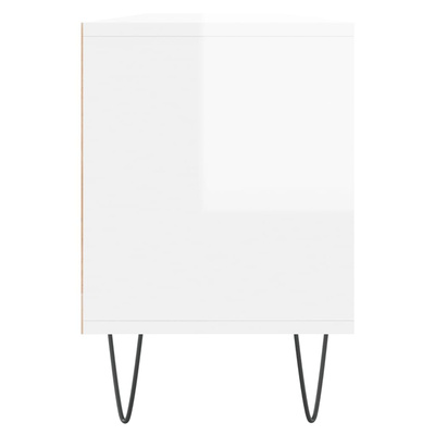 vidaXL Szafka pod TV, wysoki połysk, biała, 150x30x44,5 cm