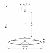 Lampa wisząca LUND 48 cm minimalistyczna – biały klosz talerz - skandynawska lampa do jadalni i salonu LED