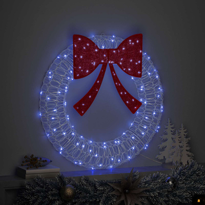 Wianek z 60 diodami LED Niebieski 76 x 76 x 8,5 cm Akryl