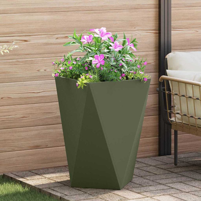 Donica 2 pcs Zielony oliwkowy 50 x 50 x 75 cm Stal