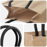 Torebki jutowe 50 Naturalny i czarny 26 x 22 x 14 cm