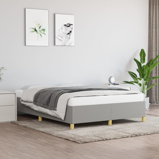 vidaXL Rama łóżka, jasnoszara, 140 x 200 cm, tapicerowana tkaniną model standard