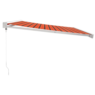 Zwijana markiza, pomarańcz i brąz, 4,5x3 m, tkanina i aluminium