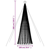 vidaXL Stożkowa choinka z lampek, 688 niebieskich LED, 300 cm