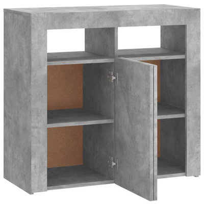 vidaXL Szafka z oświetleniem LED, szarość betonu, 80 x 35 x 75 cm