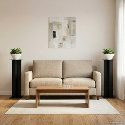 Stojak na rośliny 2 pcs Czarny Dąb 25 x 25,5 x 100,5 cm