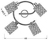 Lampa sufitowa York spot regulowana 4-punktowa do salonu metalowa