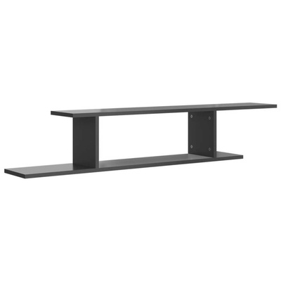 vidaXL Wisząca szafka pod TV, szara z połyskiem, 125x18x23 cm