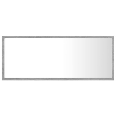 vidaXL Lustro łazienkowe LED, szarość betonu, 100x8,5x37 cm, akryl