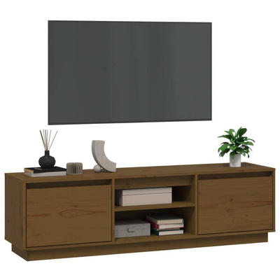 vidaXL Szafka pod TV, miodowy brąz, 140x35x40 cm, lite drewno sosnowe