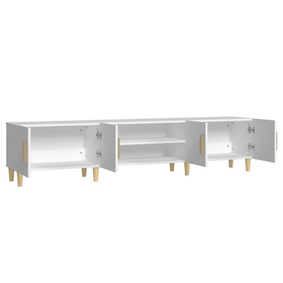 Szafka RTV Biała 180x31,5x40 cm Drewno klejone