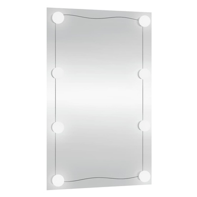 vidaXL Lustro ścienne z LED, 40x60 cm, szklane, prostokątne