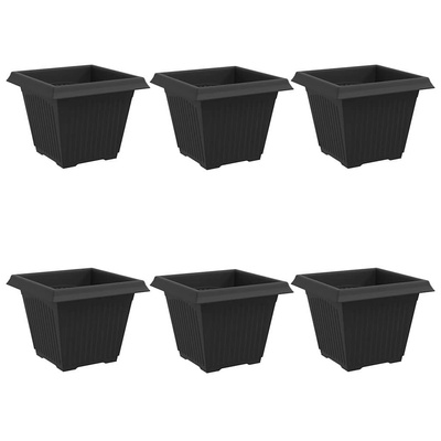 Kwadratowa doniczka na kwiaty 6 pcs Czarny 38 x 38 x 30 cm
