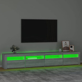 Szafka pod TV z oświetleniem LED, szary dąb sonoma,240x35x40 cm vidaXL