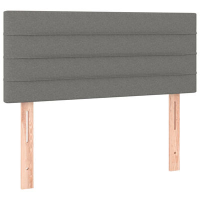 vidaXL Łóżko kontynentalne z materacem, ciemnoszara tkanina 90x200 cm wariant 19