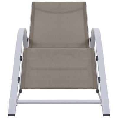 vidaXL Leżaki ze stolikiem, 2 szt., aluminium, kolor taupe