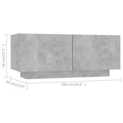 vidaXL Szafka pod TV, szarość betonu, 100x35x40 cm wariant 4