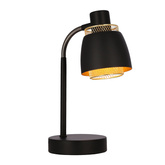 Aleksandria lampa stołowa  e14 klosz czarny+złoty