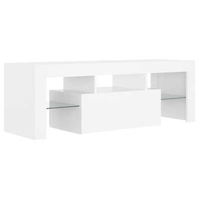 vidaXL Szafka pod TV z oświetleniem LED, biała, 120x35x40 cm