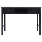 vidaXL Biurko, czarne, 108x45x76 cm, lite drewno paulowni