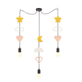 Trio hcsm p lampa wisząca czarny 3x20W E27 iq kids różowy+biały+złoty