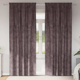 Zasłony z weluru z zasłonami 2 pcs Brązowy 225 x 140 cm Aksamit