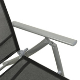 vidaXL Składany leżak, tworzywo textilene i aluminium, czarno-srebrny