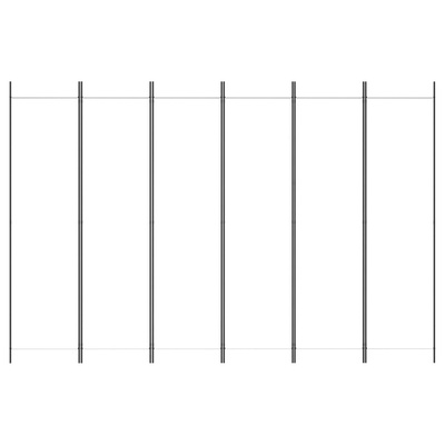 Parawan 6-panelowy, biały, 300 x 200 cm, tkanina