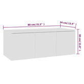 vidaXL Szafka pod TV, biała, 80x34x30 cm, materiał drewnopochodny