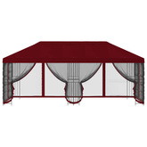 Altana z bokami 6 x 3 m bordowy Poliester i Stal 190
