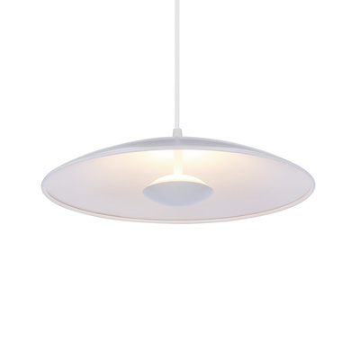 Lampa wisząca LUND 34 cm minimalistyczna – biały klosz talerz - skandynawska lampa nad stół LED