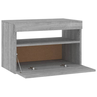 vidaXL Szafka pod TV z oświetleniem LED, szary dąb sonoma, 60x35x40 cm