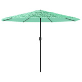 Parasol ogrodowy na stalowym słupku, zielony, 388x388x248 cm