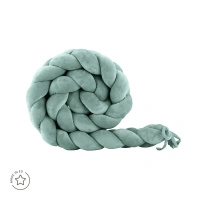 Welurowy Warkocz do Łóżeczka 210 cm Zielony