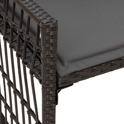 Ławka ogrodowa 2 -Seater 116 x 55 x 82 cm Stal i poli rattan