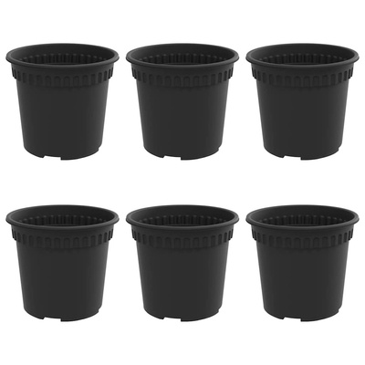 Okrągła doniczka na kwiaty 6 pcs Czarny ? 15 x 12 cm