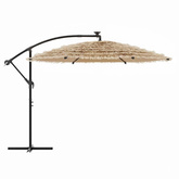 Parasol ogrodowy na stalowym słupku, brązowy, 290x290x238 cm