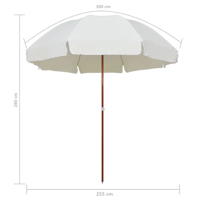 Parasol ogrodowy na stalowym słupku, 300 cm, piaskowy