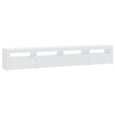 vidaXL Szafka pod TV z oświetleniem LED, biała, 240x35x40 cm